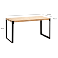 Miniatyrbillede 4 af 6: Rootz Massive spisebord - Industriel stil - Træ spisebord - Håndlavet - Sæder 6 - 140 cm x 80 cm x 76 cm