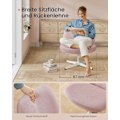 Miniatyrbillede 3 af 6: Rootz Pink kontorstol - Bredt sæde - Krydsbund - Stål og bomuld-linned - Justerbar højde - 72cm x 72cm x 75-83cm