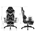 Miniatyrbillede 3 af 9: Rootz Gaming Chair - Højrygget Stol - Hvilestol - Ergonomisk design - 57cm x 50cm x 125-133cm - Metalstel - Imiteret læder/stof