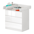 Miniatyrbillede 4 af 8: Rootz babyskifteløsning - Nursery nødvendighed - Bleglæde - Babypleje Essential - Hvid og blank - Pladsbesparende design - Kompakte dimensioner
