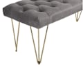 Pikkukuva 7 / 10: Rootz-sohva - Ruokasalin sohva - Pehmustettu sohva - Sametti - Metalli - Harmaa - Kulta - 116 x 44,5 x 49 cm