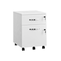 Miniatyrbillede 1 af 9: Rootz Låsbar Rullebeholder - Hvidt arkivskab - Opbevaringsskab - Sengebord - Sidebord - 5 hjul - E1 MDF - PVC - 44cm x 40cm x 54,5cm