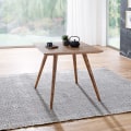 Miniatyrbillede 3 af 7: Rootz spisebord 80 x 80 x 76 cm Sheesham rustikt massivt træ - Design landsted spisebord - Bord til spisestue firkantet - 4 personer