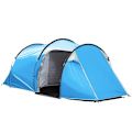 Miniatyrbillede 1 af 10: Rootz Campingtelt - Pop-up telt - Forværelse - Transporttaske - Soveplads - Vandtæt - Bæretaske - Polyester - Glasfiber - Lyseblå - 426L x 206W x 154H