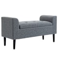 Miniatyrbillede 1 af 11: Rootz -bænk med opbevaring - polstret bænk - linned - rigelig opbevaringsplads - 116 x 44 x 58 cm - Grå