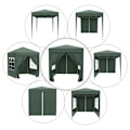 Miniatyrbild 9 av 10: Rootz 2x2m hopfällbart lusthus - Paviljong - Öltält - Snabbinstallation - UV-skydd - Hög stabilitet - 2L x 2W x 2,4H m - Stål & Oxford-tyg