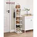 Miniatyrbillede 2 af 8: Rootz spånplade skostativ - Hvid skoholder - Opbevaringsstativ - Robust konstruktion - Nem montering - Pladsbesparende - 30 cm x 26,4 cm x 110,4 cm