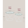 Miniatyrbillede 5 af 7: Rootz 2-delt sæt sideborde - endeborde - hærdet glasstålborde - Letvægts holdbart design - Moderne boligindretning - 50 cm x 40 cm x 40 cm & 40 cm x 3