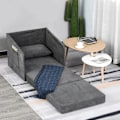 Miniatyrbillede 7 af 9: Rootz Sovesofa - Lænestolsseng - Vaskbart betræk - Enkeltgulvsstol - Blød lænestol - Blød - Grå - 70 x 76 x 77 cm