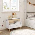 Miniatyrbild 2 av 9: Rootz White Crocodile Toy Box - Förvaringsbänk - Organisering för barn - Säker med långsamt stängande lock - Slitstark MDF-konstruktion - Mångsidig me