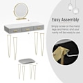Miniatyrbillede 8 af 9: Rootz vaskebord med spejl - Makeup skrivebord - Dressing Station - LED-belysning - E1 MDF - 100 cm x 121,5 cm x 40 cm