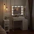 Pikkukuva 7 / 9: Rootz-kampauspöytä LED-peilillä - Meikkipöytä - Meikkipöytä - Säädettävä kirkkaus, tilava säilytystila, kestävä rakenne - 90 cm x 143 cm x 39,5 cm
