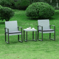 Miniatyrbillede 2 af 7: Rootz Rattan Bistro Sæt - 3-delt Bistro Sæt - Poly Rattan Bistro Sæt - Balkonmøbelsæt - Havemøbelsæt - Med sidebord - Havesæt - Siddesæt - Stål - Sort