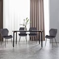 Miniatyrbillede 2 af 8: Rootz Velvet spisestuestolesæt med 4 - Komfortable stole - Stilfulde siddepladser - Rivefast fløjl, Ergonomisk design, holdbart metalstel - 47 cm x 79