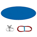 Miniatyrbillede 1 af 9: Rootz Pool Cover - Pool Protector - Swimming Pool Presenning - Pool Guard - Vandtæt skjold - Pool Barrier - Pool Safeguard - Blå - 17,7 x 14,6 x 2,3 t