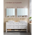 Miniatyrbillede 7 af 7: Rootz Cloud White Badeværelsesskab - Opbevaringsenhed - Spånplade, glas - Moderne design - 16,5 cm x 70 cm x 75 cm
