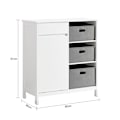 Miniatyrbillede 5 af 9: Rootz linnedskab Vasketøjsopsamler - Vasketøjskurv - Badeværelsesskab - Hvid - Fugtbestandig trædepude - Nem montering - 80cm x 91cm x 38cm
