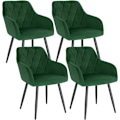 Miniatyrbillede 1 af 8: Rootz sæt med 4 spisestuestole - Lænestole - Fløjlssæder - Ergonomisk komfort - Luksuriøs fløjl - Robust og holdbar - 44 cm x 42,5 cm x 85,5 cm