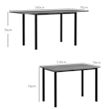 Pikkukuva 3 / 7: Rootzin ruokapöytä - Keittiön pöytä - Jatkettava - Liukumaton lattia - 6 hengelle - MDF-teräs - Tummanharmaa - 160L x 70W x 76K cm