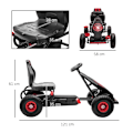 Pikkukuva 3 / 7: Rootz Lasten karting - Polkimet - Säädettävä istuin - Sisällä ja ulkona - Alkaen 5 vuotta - Punainen + musta - 121 x 58 x 61 cm