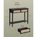 Miniatyrbild 5 av 6: Rootz Konsolbord - Hallbord - Entrébord - MDF-spånskiva PVC - 30 cm x 100 cm x 80 cm - Perfekt för små utrymmen
