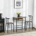 Miniatyrbillede 2 af 7: Rootz køkkenbordssæt - spisestuesæt - 3-delt bistrosæt - 1 bord - 2 stole - MDF/metal - Sort - 80 cm x 53 cm x 74,5 cm
