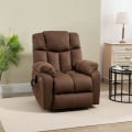 Miniatyrbillede 2 af 7: Rootz Stand-Up Chair - 2-i-1 hvilestol - Med liggefunktion - Fjernbetjening - Linned Polyester/Stål - Brun - 92 x 95 x 107 cm