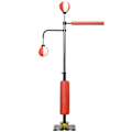 Miniatyrbillede 1 af 7: Rootz-boksestativ - To Speedballs - Roterende boksestang - Kick Pad - Højdejusterbar - Stål - Sort/Rød/Hvid - 84 x 36 x 140-205 cm