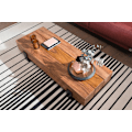 Miniatyrbild 3 av 7: Rootz soffbord 115x22x44 cm Sheesham massivt trä - metall soffbord - Design Vardagsbord Modern - Stubentisch brun - svart - Designer soffbord massivt