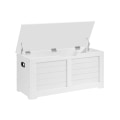 Miniatyrbillede 1 af 3: Rootz kommode - Soveværelses kommode - Trækommode - Hvid kommode - Kommode med låg - Spånplade - Mat hvid - 100 x 40 x 46 cm