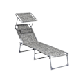 Miniatyrbillede 1 af 7: Rootz liggestol - Liggestol - Chaiselong - Greige - Strygejern - Syntetisk fiberstof - Nem montering - Afslapning - Letvægts - 53 cm x 193 cm x 29,5 c