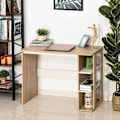 Pikkukuva 3 / 11: Rootz Desk - Bookshelf - Computer Desk - Office Table - Nature/White - 100 x 44 x 74 cm