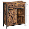 Miniatyrbillede 3 af 7: Rootz skænk - Kommode - Opbevaringsskab - Skydedør - Industriel - Brun - Sort - Forarbejdet træ - Metal - 70 x 30 x 80 cm