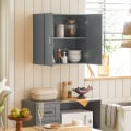 Pikkukuva 3 / 7: Rootz-seinäkaappi - Kylpyhuonekaappi - Lääkekaappi - Monipuolinen säilytystila - Säädettävät hyllyt - Tukeva MDF-rakenne - 60cm x 60cm x 30cm