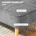 Miniatyrbillede 4 af 11: Rootz 2 -sædet polstret sofa - Loveseat - Compact Couch - Komfortabel polstring - 117 x 56,5 x 77 cm - Grå