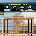 Pikkukuva 5 / 10: Rootz Poly Rattan -puutarhapöytä - Säänkestävä sivupöytä - Neljännespöytä - Kestävä muotoilu - 65 cm x 65cm x 43cm