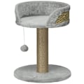 Miniatyrbillede 1 af 10: Rootz Scratching Tree Cat Bed - Cat Basket - Play Ball - Soft Plush Comfort - 40 cm x 40 cm x 49 cm - Grå, brun