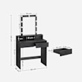 Miniatyrbillede 6 af 9: Rootz vaskebord med spejl - Makeup skrivebord - Dressing Station - LED lys - 120 cm x 40 cm x 75 cm