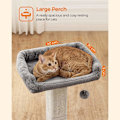 Miniatyrbild 3 av 9: Rootz Cat-skrapstolpe - Cat Tree - Cat Climbing Tower - Hållbara material - Bred plattform - Lätt att rengöra - Stabil bas - 45cm x 40cm x 71cm