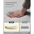 Miniatyrbillede 4 af 6: Rootz kontorstol med bred sæde - Grå stol - Ergonomisk stol - Stålstel - Bomuld-hør-blanding - Justerbar højde - 70 cm x 70 cm x (82-90) cm