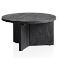 Miniatyrbillede 1 af 7: Rootz Modern Design Sofabord - Rundt bord - Stativstel - Håndlavet - Mango massivt træ - Unikt - Sort - 60cm x 60cm x 33cm