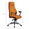 Miniatyrbillede 4 af 8: Rootz Executive Chair - Kontorstol - Ergonomisk stol - Højkvalitets polstring - Aluminiumsarmlæn - Justerbar sædehøjde - 119cm x 74cm x 74cm