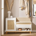 Miniatyrbillede 2 af 7: Rootz skoskab med bænk - Entryway Organizer - Opbevaringsenhed - MDF og fyrretræ konstruktion - Justerbar hylde - Formbeskyttelse - Komfortable siddep