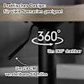 Pikkukuva 8 / 9: Rootz pyöritettävä baarijakkara - Keittiöjakkara - Kääntyvä istuin - Korkeussäädettävä - Massiivipuu - 41,5 cm x (60-81) cm x 31,5 cm