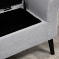 Miniatyrbillede 4 af 7: Rootz bænk - Polstret bænk med opbevaringsplads - Armlæn Brystbænk - Moderne gang - Soveværelse - Stue - Polyester - Gummi - Træ - Lysegrå - 111,5 x 4