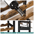 Miniatyrbillede 5 af 9: Rootz vinreol med glasholdere - vinholder - flaskereol - stående - industriel - brun og sort - 66 x 30 x 100 cm