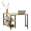 Miniatyrbillede 1 af 8: Rootz L-formet sidebord - Sofabord - Hjørneskrivebord - Industrielt design - Fleksibel og mobil med låsbare hjul - Metalstel af høj kvalitet - Robust
