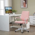 Miniatyrbillede 2 af 5: Rootz Kontorstol - Skrivebordsstol - Hjemmekontorstol - Med Vippefunktion - Pink/Hvid - 62x69x92-100 cm
