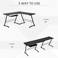 Pikkukuva 8 / 10: Rootz Desk - Office Desk - Gaming Desk - L Shape Desk - Black - 210 x 50 x 73.5 cm