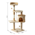 Miniatyrbillede 2 af 7: Rootz Kradsestolpe - Klatretræ - Sovehule - Hampreb - Kattehus - Beige/Hvid
